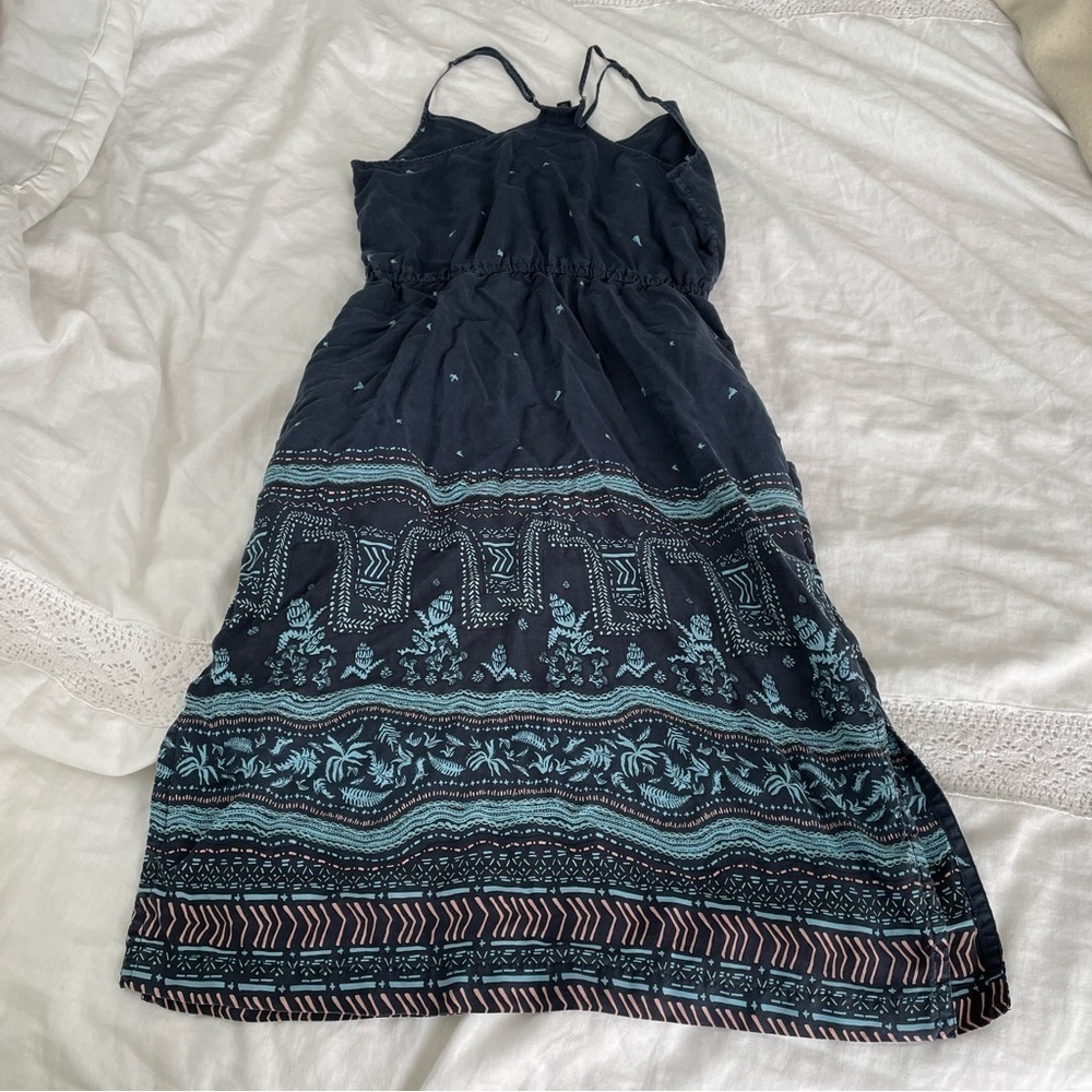 Patagonia SMALL Wildflower Floral Print Racerback Dress Navy Blue FLAW - Picture 6 of 12
